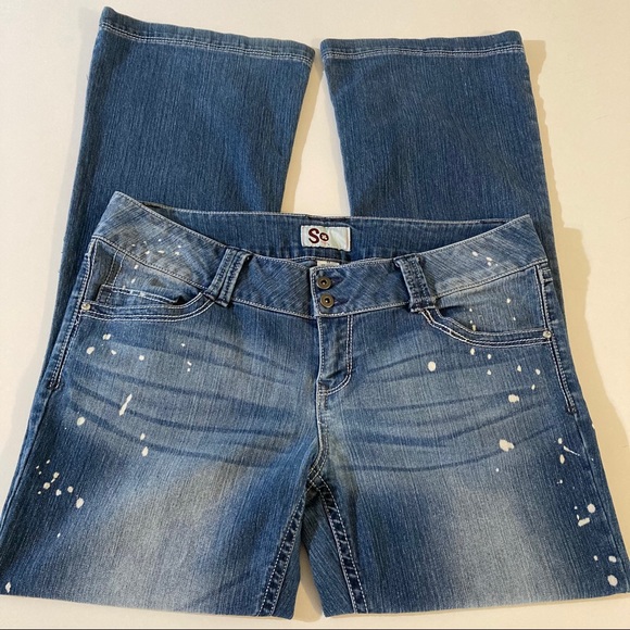 SO Denim - Juniors so jeans size 17 blue denim splatter cute